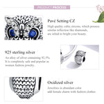 Accessori per collana braccialetto fai-da-te con perline gufo in argento sterling S925, SCC1607