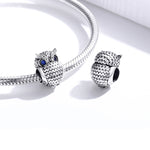 Accessori per collana braccialetto fai-da-te con perline gufo in argento sterling S925, SCC1607