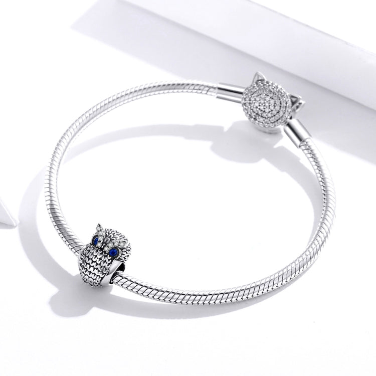 Accessori per collana braccialetto fai-da-te con perline gufo in argento sterling S925, SCC1607