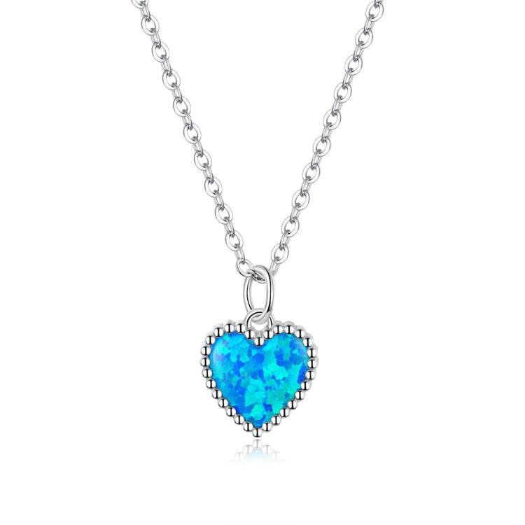 Gioielli con collana da donna con cuore blu profondo in argento sterling S925