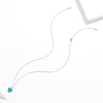 Gioielli con collana da donna con cuore blu profondo in argento sterling S925