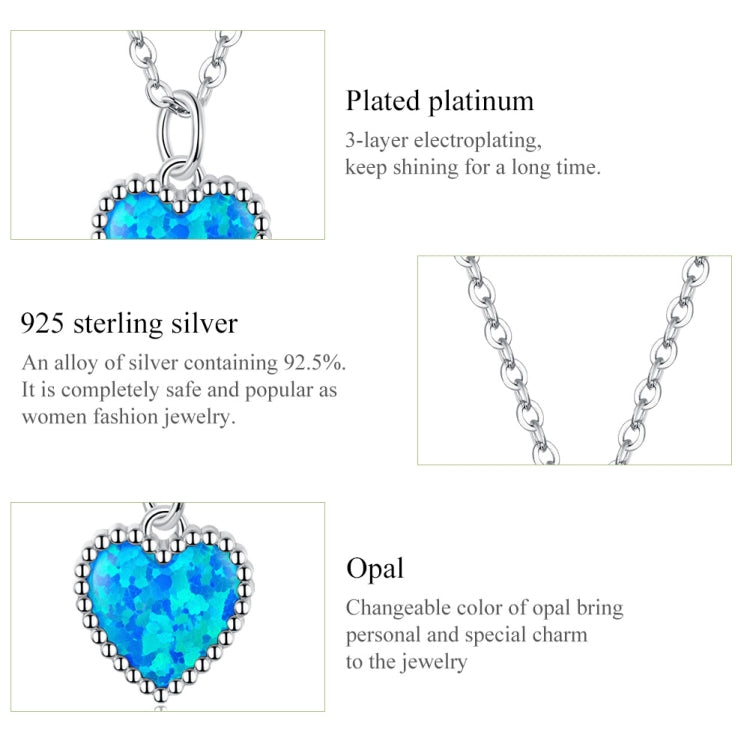 Gioielli con collana da donna con cuore blu profondo in argento sterling S925