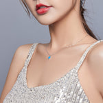Gioielli con collana da donna con cuore blu profondo in argento sterling S925