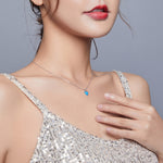 Gioielli con collana da donna con cuore blu profondo in argento sterling S925