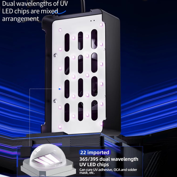 Lampada di polimerizzazione UV integrata da 7 pollici Qianli UVC17 con funzione di temporizzazione, US Plug, UK Plug, EU Plug