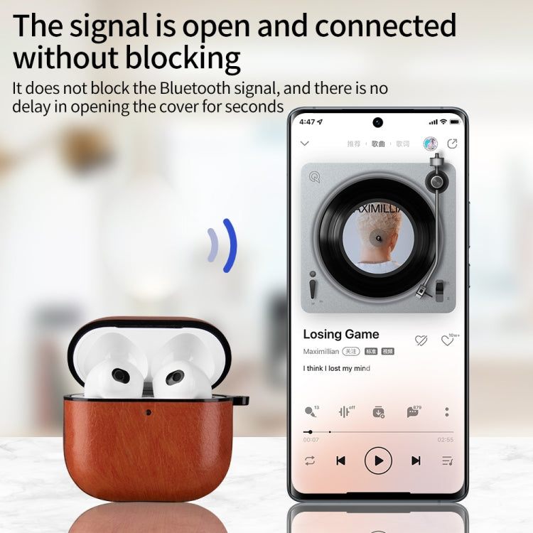 Custodia protettiva per auricolari in pelle con gancio, For AirPods Pro 3, For AirPods 4, For AirPods Pro 2