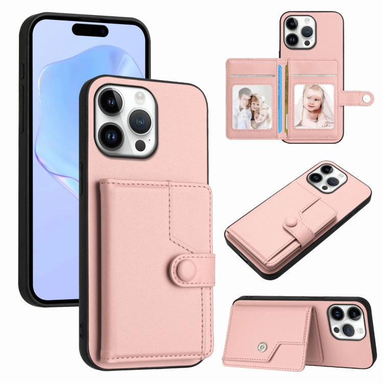 Borsa per carte con bottone RFID Custodia antifurto per telefono, For iPhone 16 Pro Max, For iPhone 16 Pro, For iPhone 16 Plus, For iPhone 16