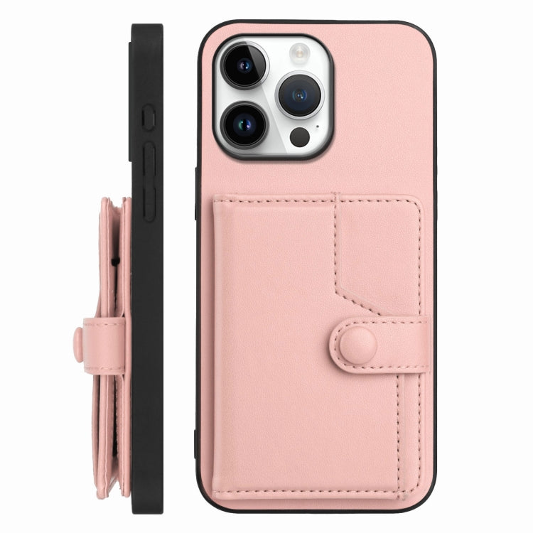 Borsa per carte con bottone RFID Custodia antifurto per telefono, For iPhone 16 Pro Max, For iPhone 16 Pro, For iPhone 16 Plus, For iPhone 16