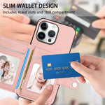 Borsa per carte con bottone RFID Custodia antifurto per telefono, For iPhone 16 Pro Max, For iPhone 16 Pro, For iPhone 16 Plus, For iPhone 16