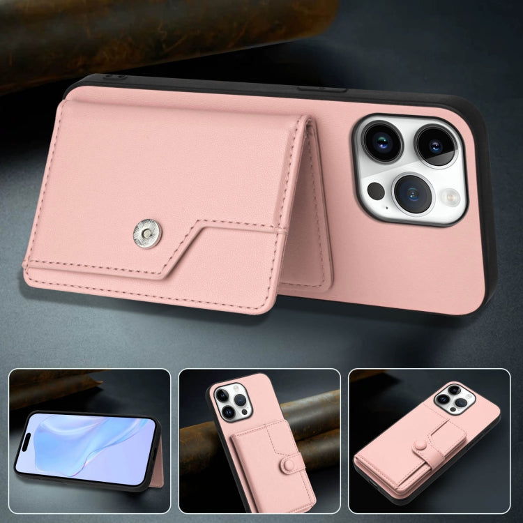Borsa per carte con bottone RFID Custodia antifurto per telefono, For iPhone 16 Pro Max, For iPhone 16 Pro, For iPhone 16 Plus, For iPhone 16