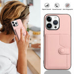 Borsa per carte con bottone RFID Custodia antifurto per telefono, For iPhone 16 Pro Max, For iPhone 16 Pro, For iPhone 16 Plus, For iPhone 16