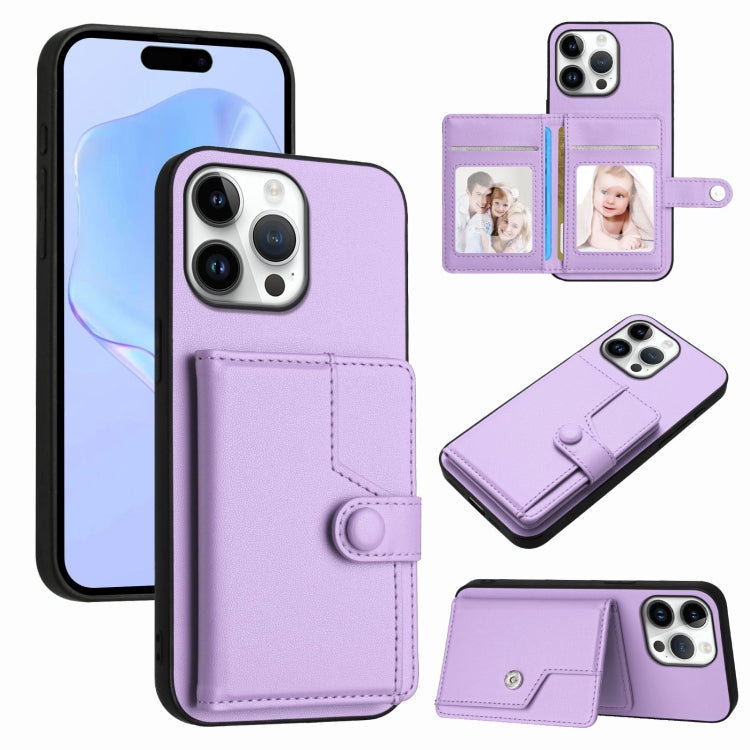 Borsa per carte con bottone RFID Custodia antifurto per telefono, For iPhone 16 Pro Max, For iPhone 16 Pro, For iPhone 16 Plus, For iPhone 16