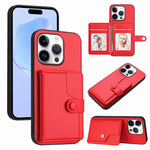 Borsa per carte con bottone RFID Custodia antifurto per telefono, For iPhone 16 Pro Max, For iPhone 16 Pro, For iPhone 16 Plus, For iPhone 16