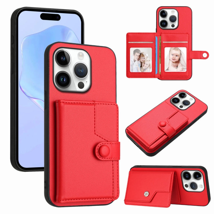 Borsa per carte con bottone RFID Custodia antifurto per telefono, For iPhone 16 Pro Max, For iPhone 16 Pro, For iPhone 16 Plus, For iPhone 16