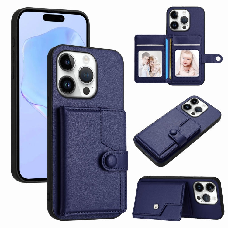 Borsa per carte con bottone RFID Custodia antifurto per telefono, For iPhone 16 Pro Max, For iPhone 16 Pro, For iPhone 16 Plus, For iPhone 16