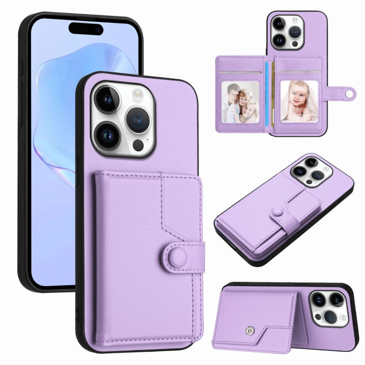 Borsa per carte con bottone RFID Custodia antifurto per telefono, For iPhone 16 Pro Max, For iPhone 16 Pro, For iPhone 16 Plus, For iPhone 16