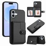 Borsa per carte con bottone RFID Custodia antifurto per telefono, For iPhone 16 Pro Max, For iPhone 16 Pro, For iPhone 16 Plus, For iPhone 16