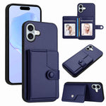 Borsa per carte con bottone RFID Custodia antifurto per telefono, For iPhone 16 Pro Max, For iPhone 16 Pro, For iPhone 16 Plus, For iPhone 16