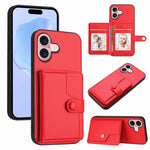 Borsa per carte con bottone RFID Custodia antifurto per telefono, For iPhone 16 Pro Max, For iPhone 16 Pro, For iPhone 16 Plus, For iPhone 16