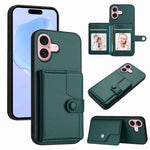 Borsa per carte con bottone RFID Custodia antifurto per telefono, For iPhone 16 Pro Max, For iPhone 16 Pro, For iPhone 16 Plus, For iPhone 16