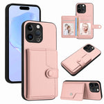 Borsa per carte con bottone RFID Custodia antifurto per telefono, For iPhone 15 Pro Max, For iPhone 15 Pro, For iPhone 15 Plus, For iPhone 15