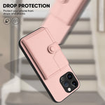Borsa per carte con bottone RFID Custodia antifurto per telefono, For iPhone 15 Pro Max, For iPhone 15 Pro, For iPhone 15 Plus, For iPhone 15