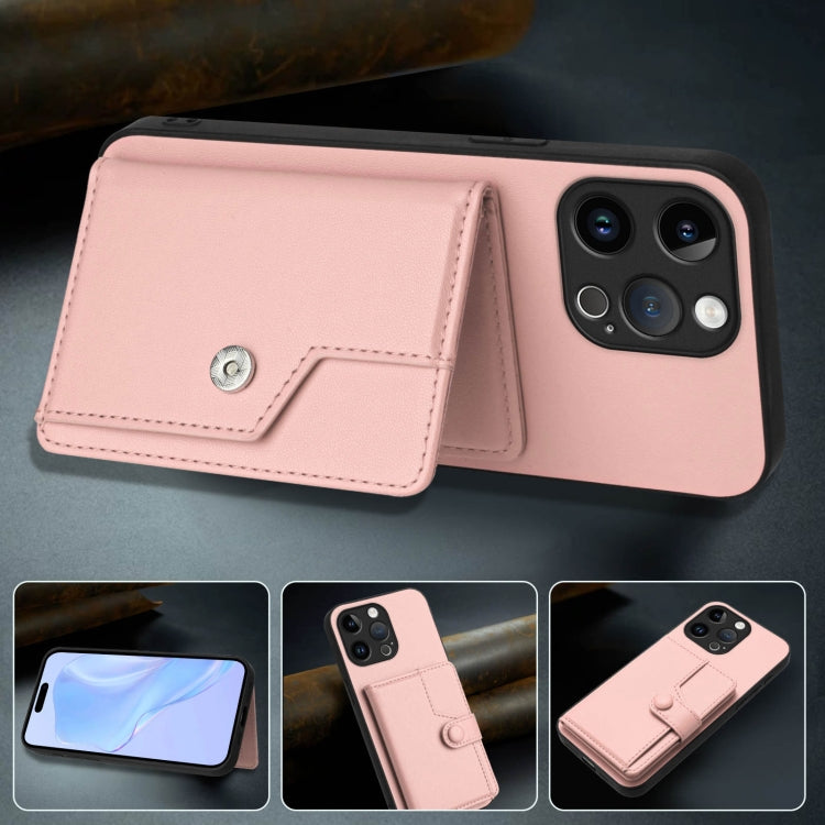 Borsa per carte con bottone RFID Custodia antifurto per telefono, For iPhone 15 Pro Max, For iPhone 15 Pro, For iPhone 15 Plus, For iPhone 15