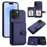 Borsa per carte con bottone RFID Custodia antifurto per telefono, For iPhone 15 Pro Max, For iPhone 15 Pro, For iPhone 15 Plus, For iPhone 15