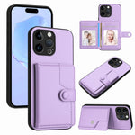 Borsa per carte con bottone RFID Custodia antifurto per telefono, For iPhone 15 Pro Max, For iPhone 15 Pro, For iPhone 15 Plus, For iPhone 15