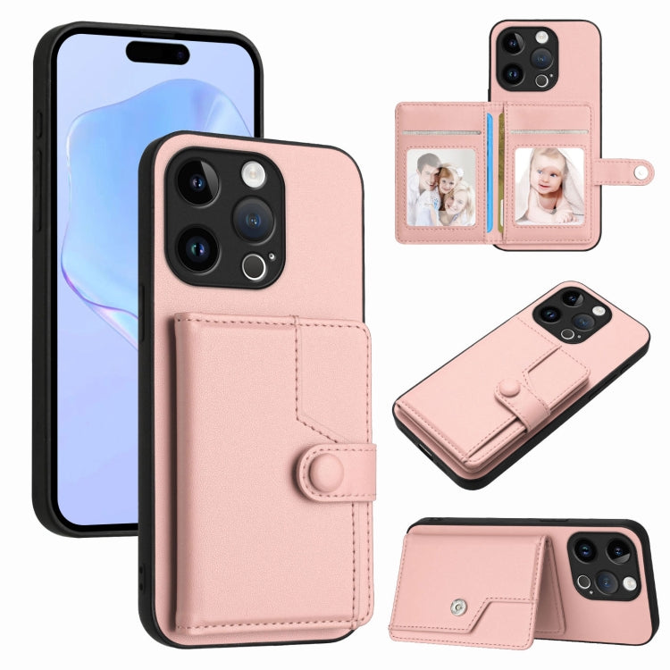 Borsa per carte con bottone RFID Custodia antifurto per telefono, For iPhone 15 Pro Max, For iPhone 15 Pro, For iPhone 15 Plus, For iPhone 15