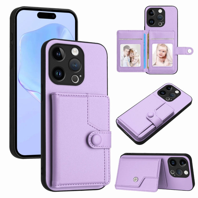 Borsa per carte con bottone RFID Custodia antifurto per telefono, For iPhone 15 Pro Max, For iPhone 15 Pro, For iPhone 15 Plus, For iPhone 15