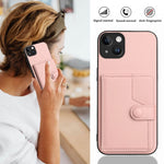 Borsa per carte con bottone RFID Custodia antifurto per telefono, For iPhone 14 Plus, For iPhone 14, For iPhone 14 Pro, For iPhone 14 Pro Max