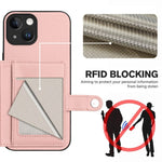 Borsa per carte con bottone RFID Custodia antifurto per telefono, For iPhone 13 mini, For iPhone 12, For iPhone 12 Pro Max, For iPhone 12 Pro