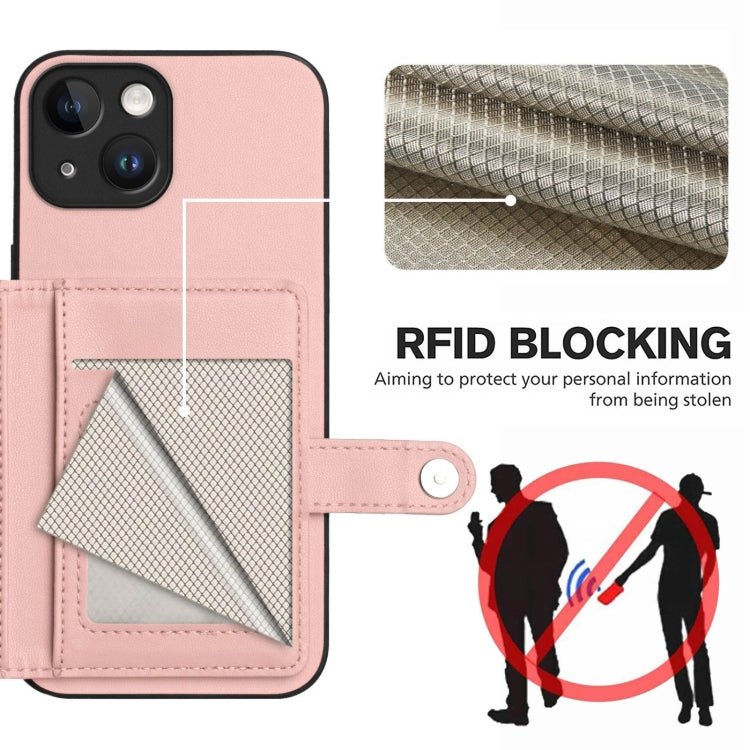 Borsa per carte con bottone RFID Custodia antifurto per telefono, For iPhone 13 mini, For iPhone 12, For iPhone 12 Pro Max, For iPhone 12 Pro