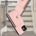 Borsa per carte con bottone RFID Custodia antifurto per telefono, For iPhone 12 mini, For iPhone 11 Pro Max, For iPhone 11, For iPhone 11 Pro