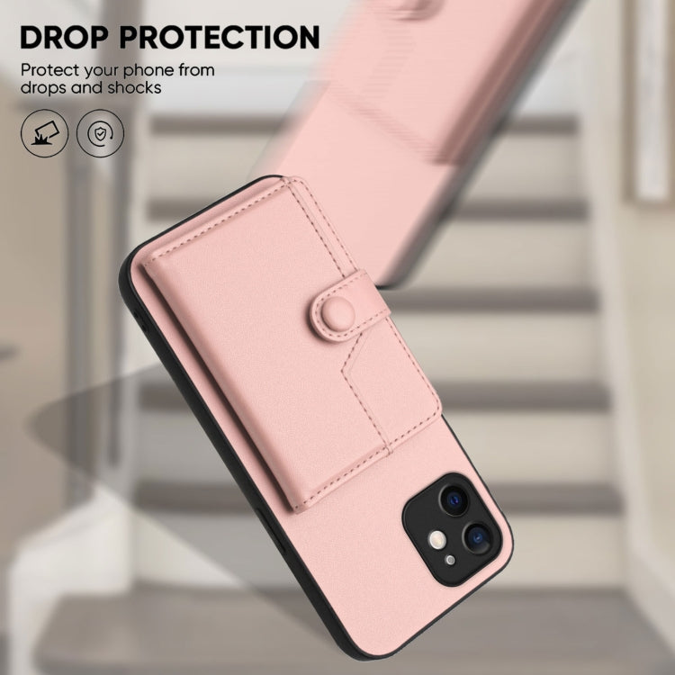 Borsa per carte con bottone RFID Custodia antifurto per telefono, For iPhone 12 mini, For iPhone 11 Pro Max, For iPhone 11, For iPhone 11 Pro