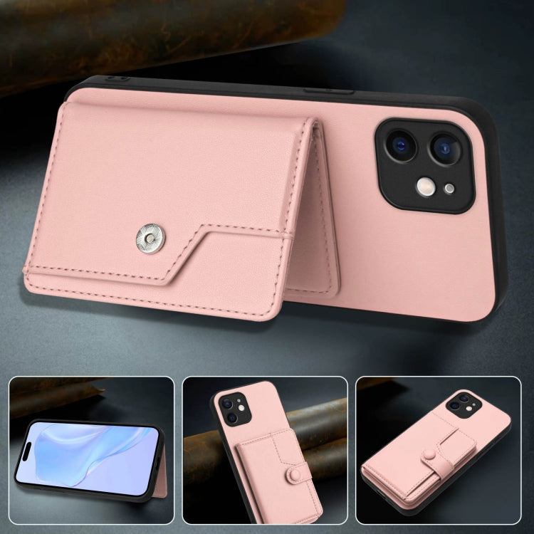Borsa per carte con bottone RFID Custodia antifurto per telefono, For iPhone 12 mini, For iPhone 11 Pro Max, For iPhone 11, For iPhone 11 Pro