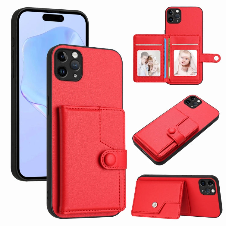 Borsa per carte con bottone RFID Custodia antifurto per telefono, For iPhone 12 mini, For iPhone 11 Pro Max, For iPhone 11, For iPhone 11 Pro