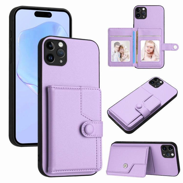 Borsa per carte con bottone RFID Custodia antifurto per telefono, For iPhone 12 mini, For iPhone 11 Pro Max, For iPhone 11, For iPhone 11 Pro