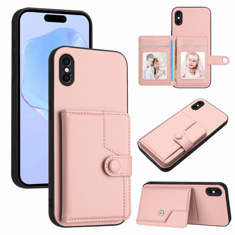 Borsa per carte con bottone RFID Custodia antifurto per telefono, For iPhone XS / X, For iPhone XR, For iPhone XS Max, For iPhone 8 Plus / 7 Plus