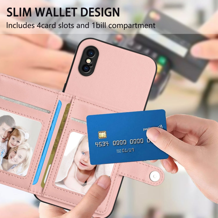 Borsa per carte con bottone RFID Custodia antifurto per telefono, For iPhone XS / X, For iPhone XR, For iPhone XS Max, For iPhone 8 Plus / 7 Plus