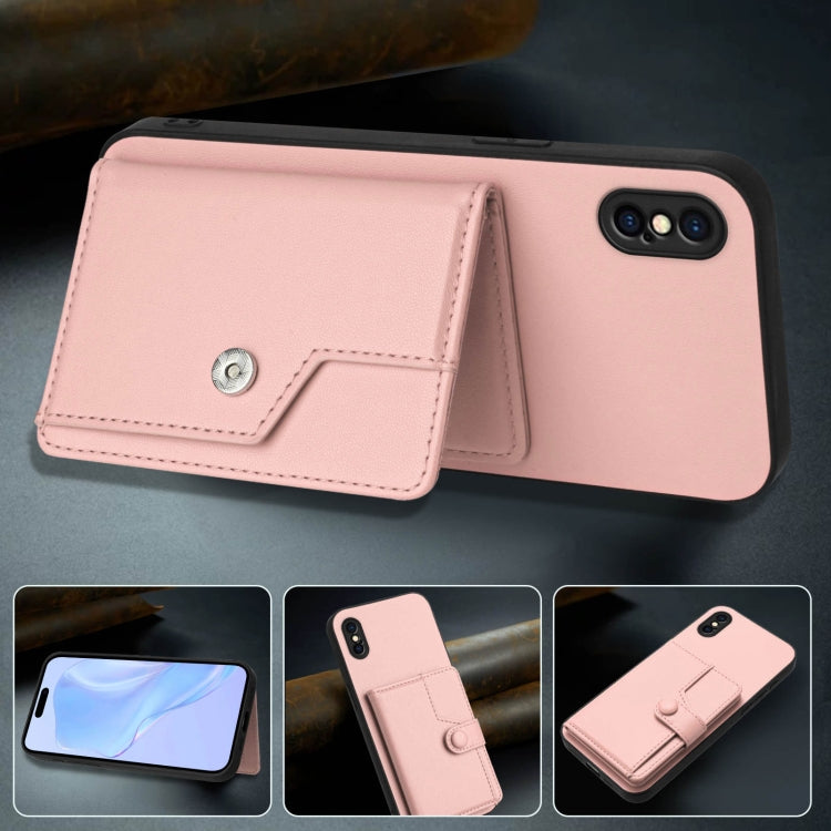 Borsa per carte con bottone RFID Custodia antifurto per telefono, For iPhone XS / X, For iPhone XR, For iPhone XS Max, For iPhone 8 Plus / 7 Plus