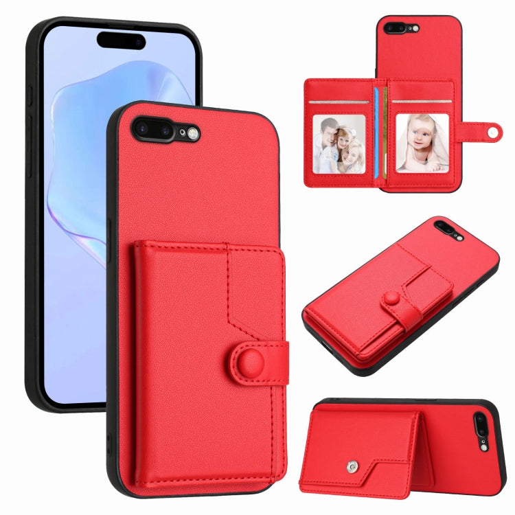 Borsa per carte con bottone RFID Custodia antifurto per telefono, For iPhone XS / X, For iPhone XR, For iPhone XS Max, For iPhone 8 Plus / 7 Plus