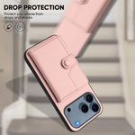 Borsa per carte con bottone RFID Custodia antifurto per telefono, For iPhone 17 Pro Max, For iPhone 17 Pro, For iPhone 17, For iPhone Air