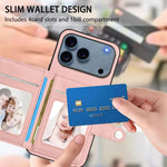 Borsa per carte con bottone RFID Custodia antifurto per telefono, For iPhone 17 Pro Max, For iPhone 17 Pro, For iPhone 17, For iPhone Air