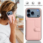 Borsa per carte con bottone RFID Custodia antifurto per telefono, For iPhone 17 Pro Max, For iPhone 17 Pro, For iPhone 17, For iPhone Air