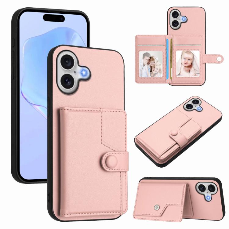 Borsa per carte con bottone RFID Custodia antifurto per telefono, For iPhone 17 Pro Max, For iPhone 17 Pro, For iPhone 17, For iPhone Air