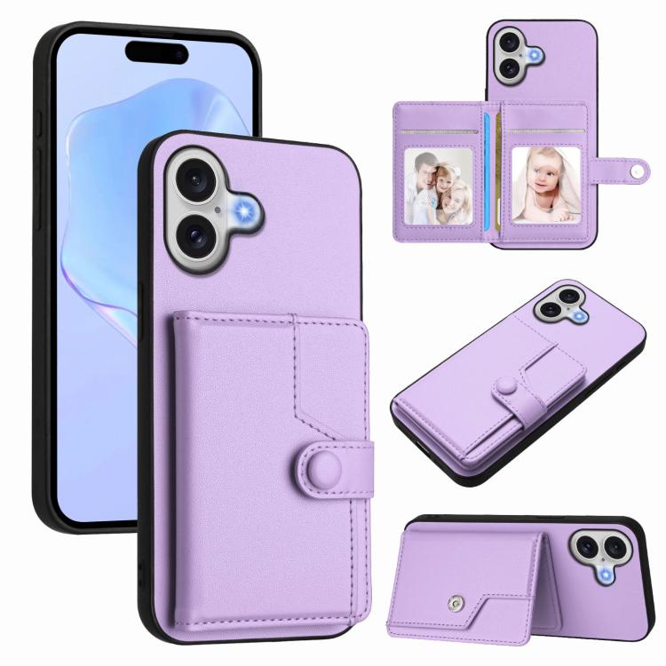Borsa per carte con bottone RFID Custodia antifurto per telefono, For iPhone 17 Pro Max, For iPhone 17 Pro, For iPhone 17, For iPhone Air