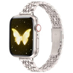 Cinturino per orologio in metallo con fibbia a fionda sottile a sette perline, For Apple Watch 46mm / 49mm / 45mm / 44mm, For Apple Watch 42mm / 41mm / 40mm / 38mm