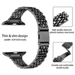 Cinturino per orologio in metallo con fibbia a fionda sottile a sette perline, For Apple Watch 46mm / 49mm / 45mm / 44mm, For Apple Watch 42mm / 41mm / 40mm / 38mm
